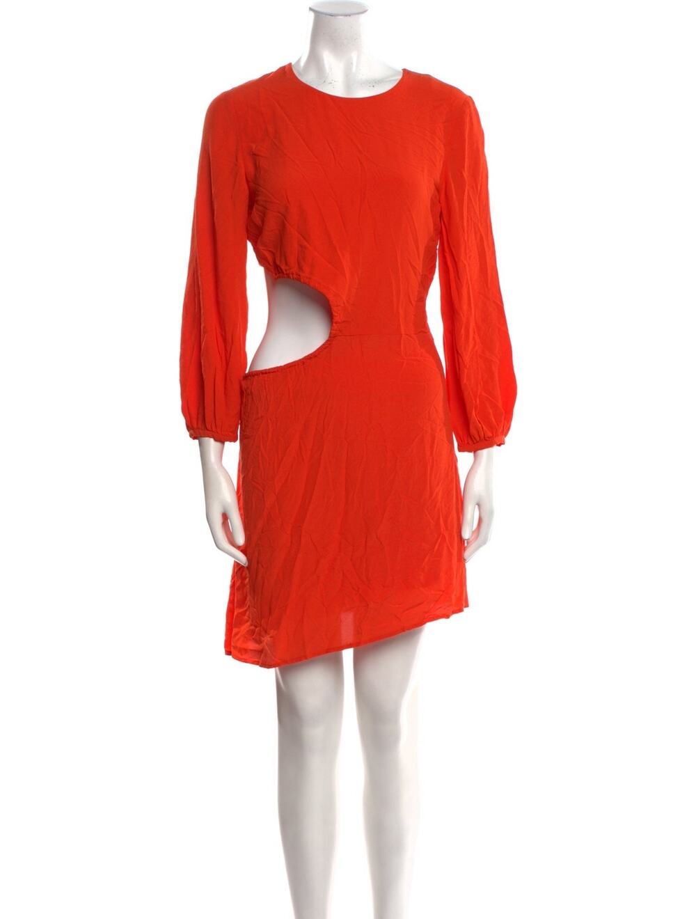 BA&SH Crew Neck Midi Length Dress in Orange - XS